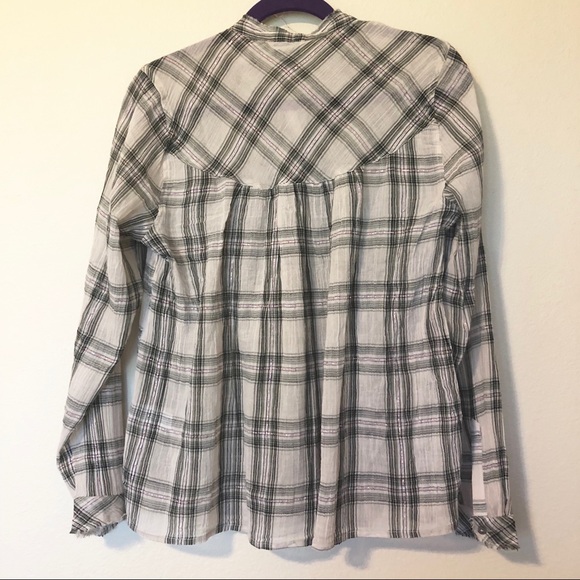 Lucky Brand Plaid Popover Top - Picture 7 of 7